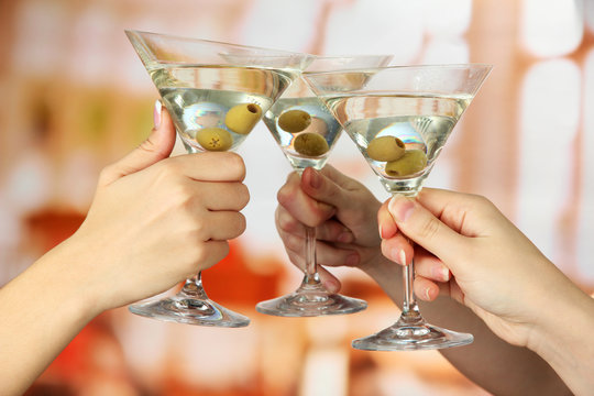 Corporate party martini glasses