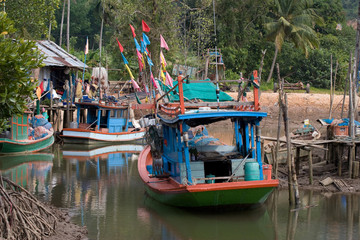 Fototapeta na wymiar Fisherman boat at koh chang island Thailand