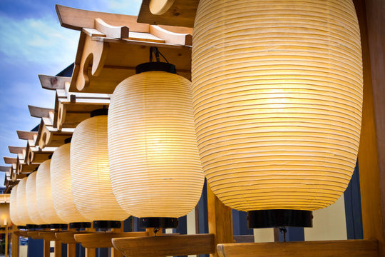 Row of Japanese lanterns