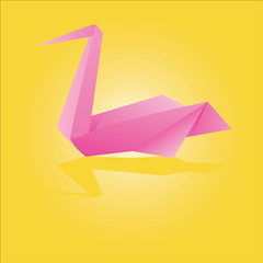 Vector origami Swan illustration