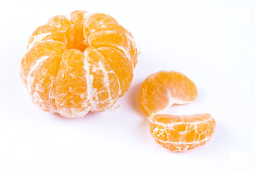 Orange fruits on white background