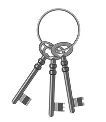 A bunch of old keys. Vector Illustration