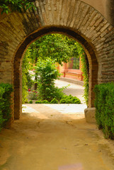Garden arch in the Alcazar, Seville (Spain)