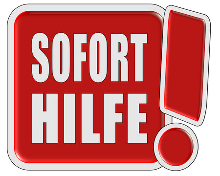 !-Schild rot quad SOFORT HILFE