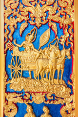 Thai style carved door