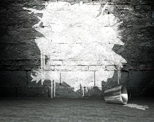 Photo sur Plexiglas Graffiti Mur de graffitis avec cadre, fond de rue