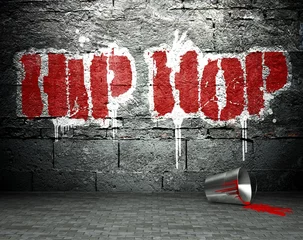 Poster Graffiti Mur de graffitis avec hip hop, fond de rue
