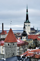 Top view on old city in Tallinn Estonia
