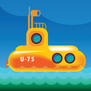 Fototapeta Żółta łódź podwodna