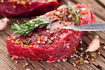 Beef steak.