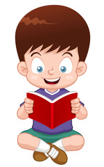 illustration of Boy reading book