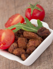 greaves with cheese and tomato