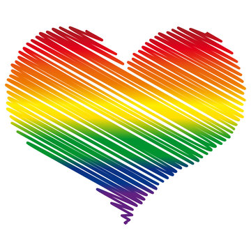 LGBT heart flag.