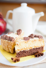 two pieces of sweet cake for tea