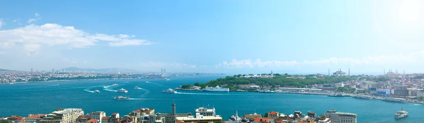 Foto op Aluminium Panoramisch uitzicht naar Istanbul, Turkije. © DigiHand