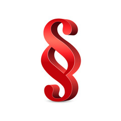 Paragraph – 3D Paragraphenzeichen in rot