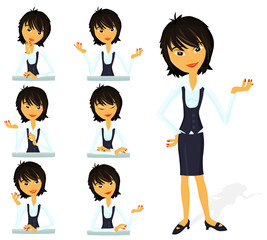 Set of a various woman poses - D