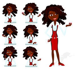 Set of a various woman poses - C