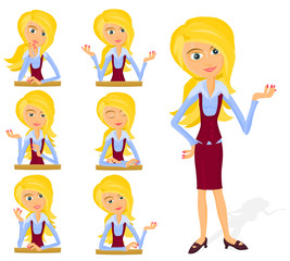 Set of a various woman poses - B