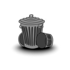 old garbage can drawing