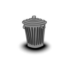 old garbage can drawing