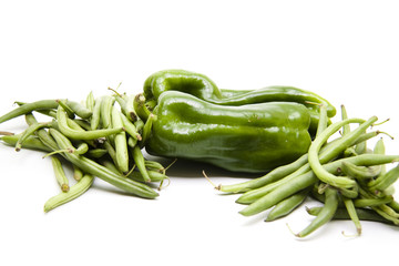 Grüne Paprika mit Bohnen