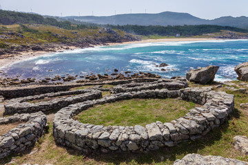 Celtic castro of Baroña in the province of La Coruña, Spain