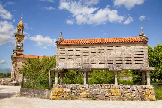 Typical horreo (granary) in the province of La Coru&ntilde;a, Spain