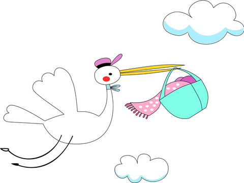 Stork Carries Baby