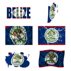 Belize flag collage
