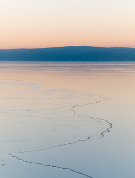 Fjord ice, twilight