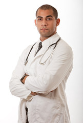 Attractive black african american medical professional man