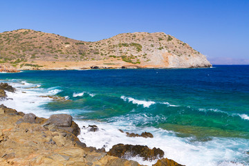 Amazing Bay view with blue lagoon on Crete, Greece