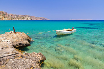 Naklejka na ściany i meble Rejsy na niebieskim laguny Vai Beach, Kreta