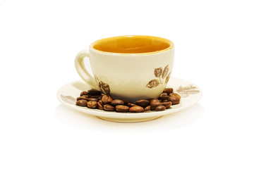 Coffe cup with coffe beans