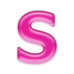 3d Uppercase font S covered in girly texture - Capital 3d letter