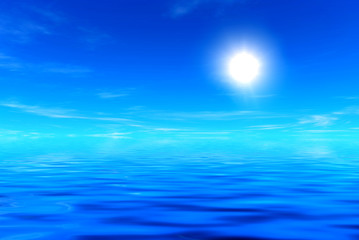 Fototapeta na wymiar Blue sea and sky