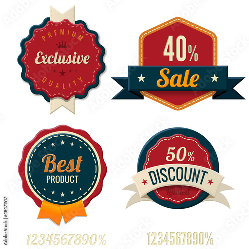 Vintage Labels Template Set Sale Discount Theme Retro Design Vintage Labels Template Set Sale Discount Theme Retro Design