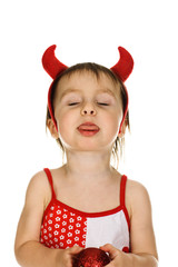 Baby with horns imp tease