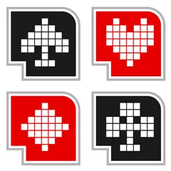 Papier Peint photo autocollant Pixels Symbole de poker