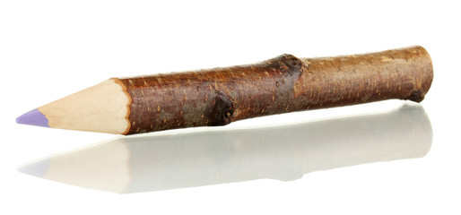 Colorful wooden pencil isolated on white