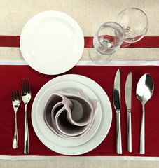 holiday table setting, close up