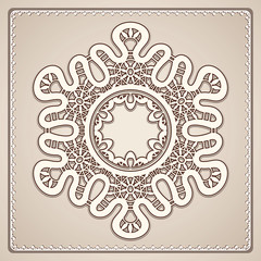 Vintage lace doily in square frame