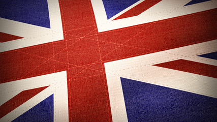 Flag of United Kingdom in textile - Illustration