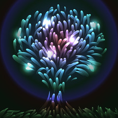 Illustration of abstract magic tree. Eps10