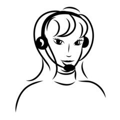 Illustration of woman: customer support operator