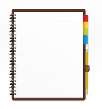 note paper with pencil vector