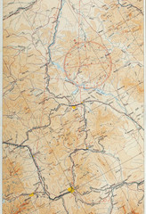Fototapeta na wymiar ¯eglugi powietrznej fragment mapa 1924