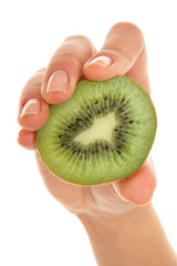 Woman's hand with kiwi