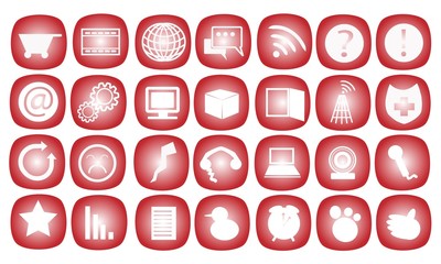 The Communication Icon on A Red Background